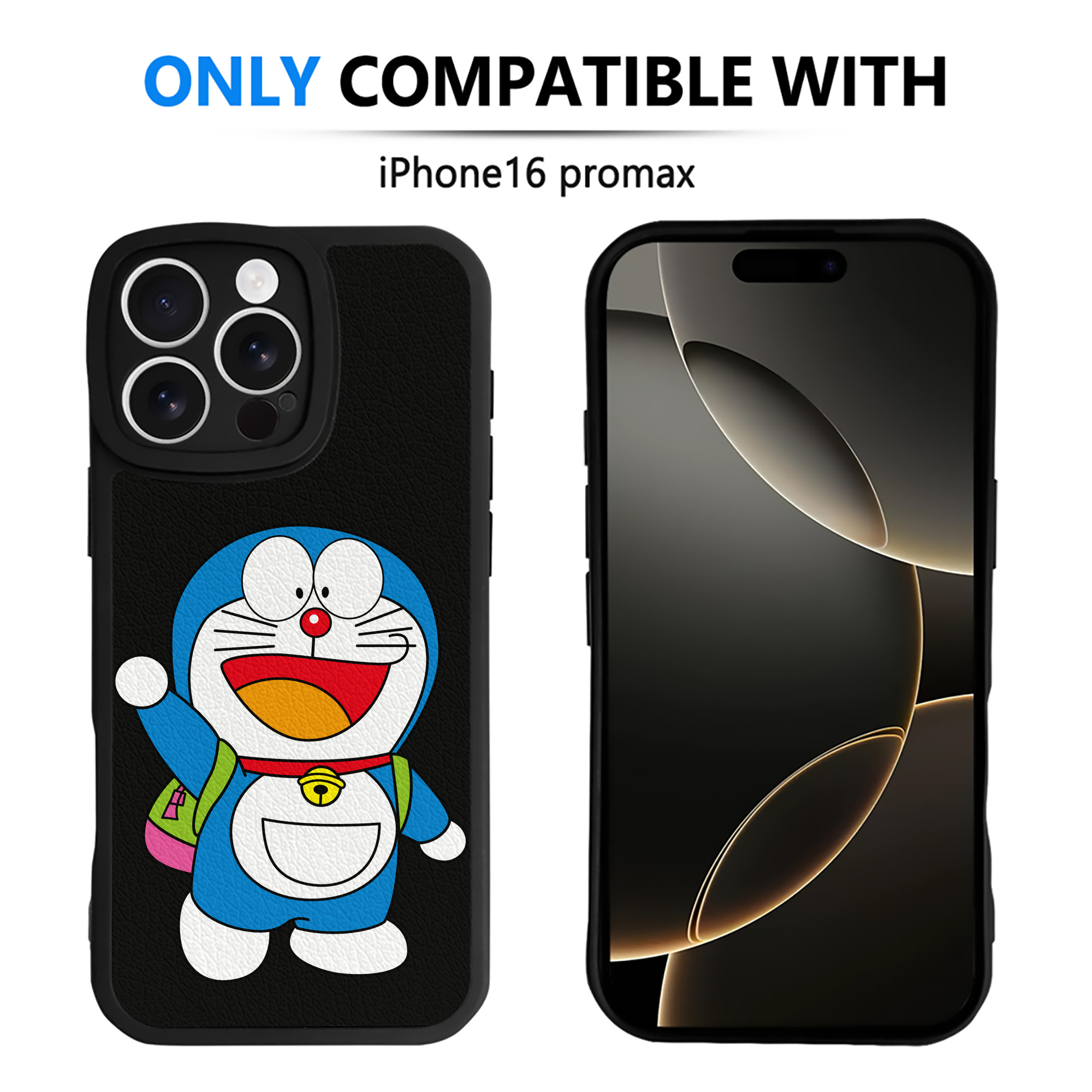 （画像用） ドラえもん Doraemon 【iPhone 16シリーズ対応】シリコンスマホケース（レザー調） 材質：シリコン